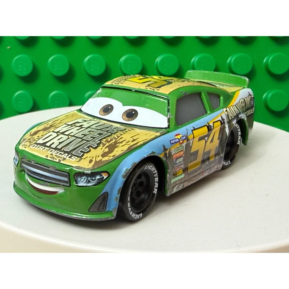 Disney Pixar Cars Herb Curbler 54 Faux Wheel Drive Dirt Decals Diecast Car